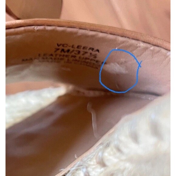 VINCE CAMUTO Lerra Camel Leather Espadrille Wedge Ankle Strap Sandal Sz 7M 37.5 - Picture 12 of 12